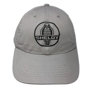 Shelby Baseball Cap Gray One Size Cobra Logo Slideback Adjustable Cotton Hat